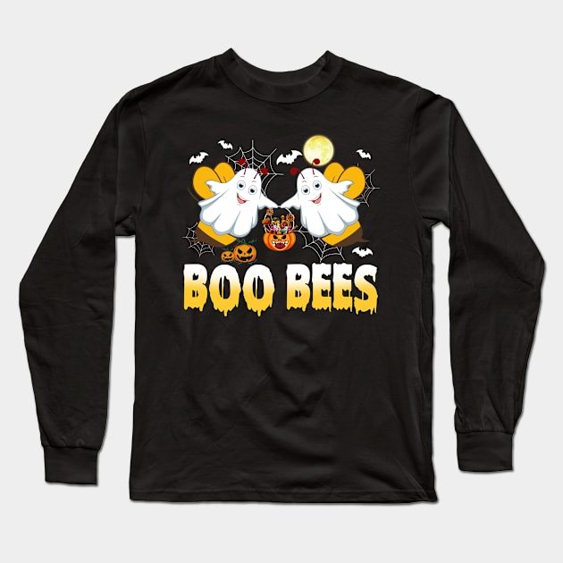 Boo Bees halloween Funny costume for adult women Bee Couple Long Sleeve T-Shirt by Sky at night